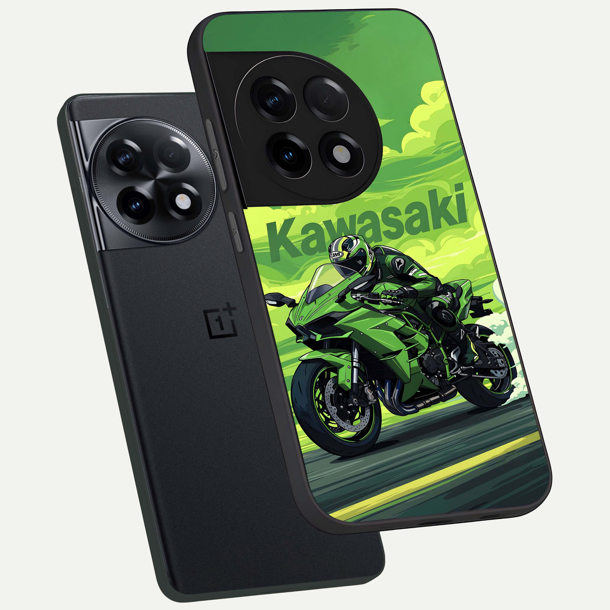  Greenery Sky phone case For OnePlus 11R showing premium glass back cover with detailed artwork