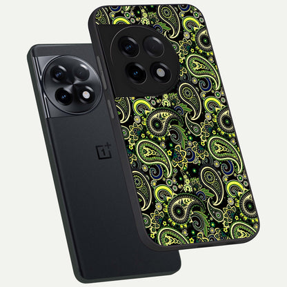  Green Lemon phone case For OnePlus 11R showing premium glass back cover with detailed artwork