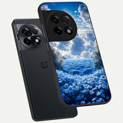  Heavenly Daisy Horizon phone case For OnePlus 11R showing premium glass back cover with detailed artwork