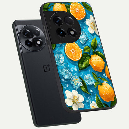  Ice Cube With Orange phone case For OnePlus 11R showing premium glass back cover with detailed artwork