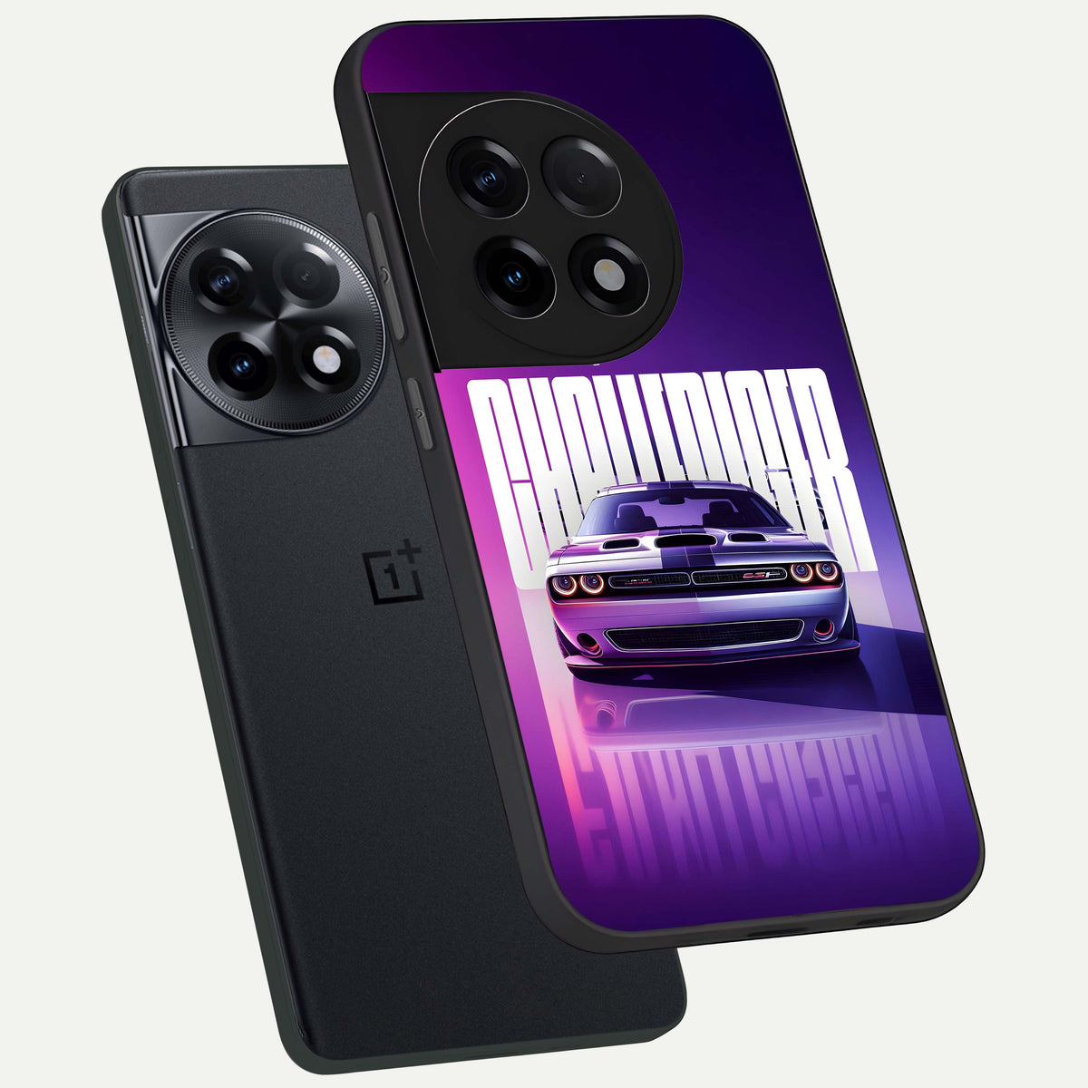  Midnight Muscle Ride phone case For OnePlus 11R showing premium glass back cover with detailed artwork