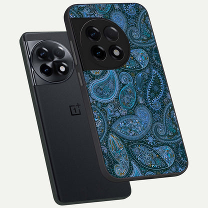  Midnight Paisley Glow phone case For OnePlus 11R showing premium glass back cover with detailed artwork
