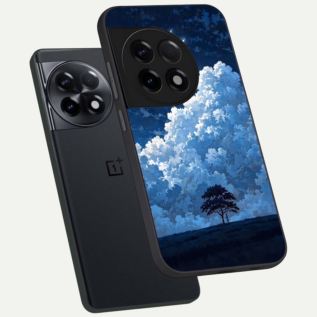  Midnight Sky Serenity phone case For OnePlus 11R showing premium glass back cover with detailed artwork