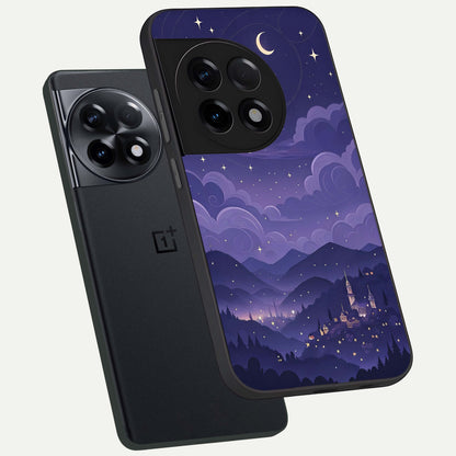  Minimal Night View phone case For OnePlus 11R showing premium glass back cover with detailed artwork