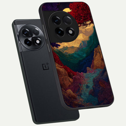  Mystic Valley Light phone case For OnePlus 11R showing premium glass back cover with detailed artwork