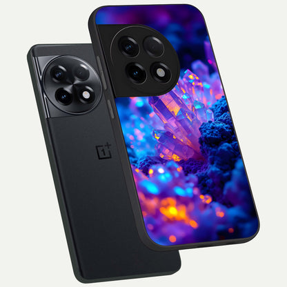  Neon Aura Shards phone case For OnePlus 11R showing premium glass back cover with detailed artwork