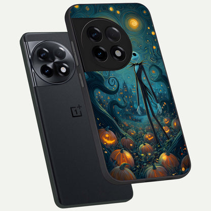  Pumpkin Moonlight Tale phone case For OnePlus 11R showing premium glass back cover with detailed artwork