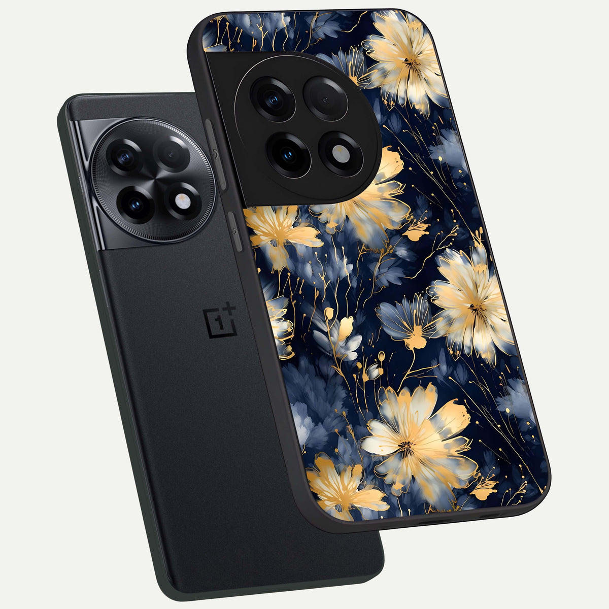  Royal Petal Dream phone case For OnePlus 11R showing premium glass back cover with detailed artwork