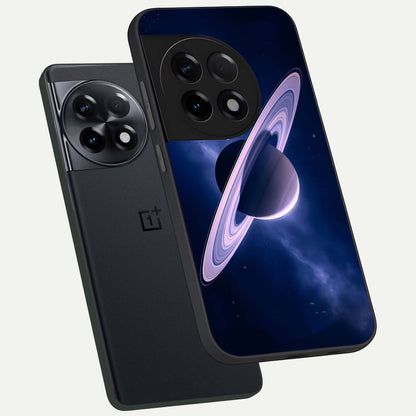  Saturn Ring Mystique phone case For OnePlus 11R showing premium glass back cover with detailed artwork