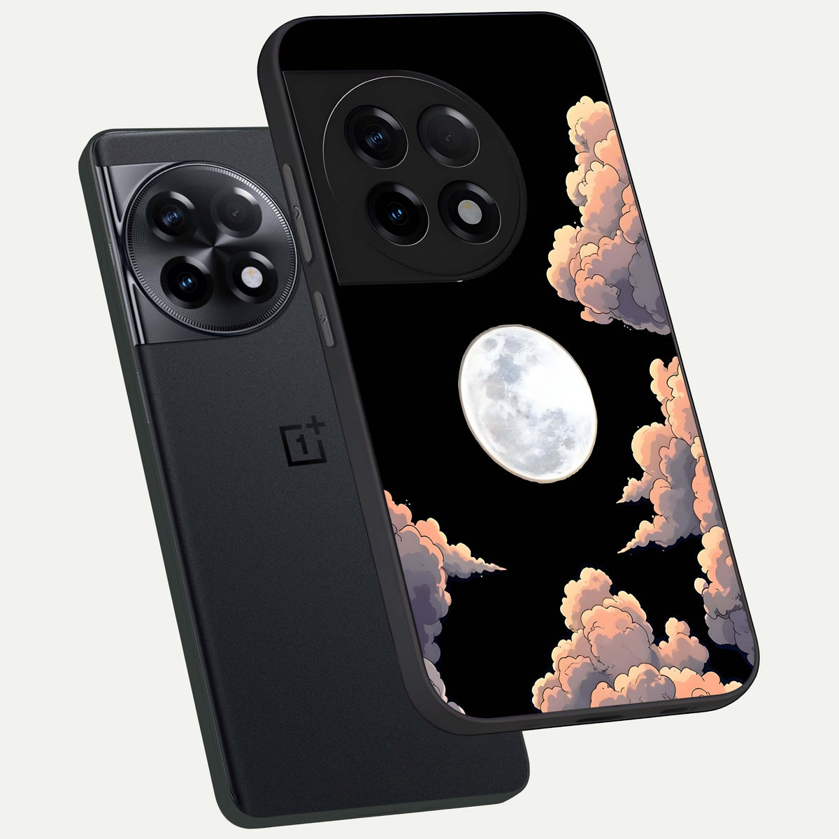  Shade Cloud Moon phone case For OnePlus 11R showing premium glass back cover with detailed artwork