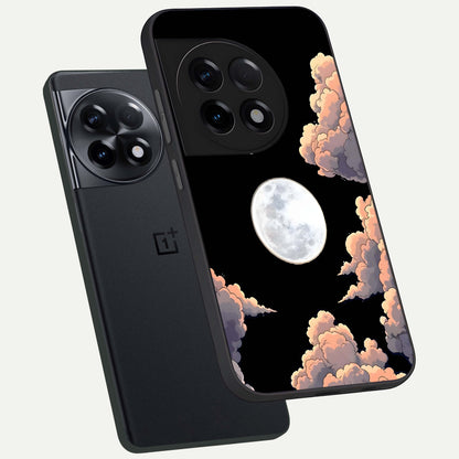  Shade Cloud Moon phone case For OnePlus 11R showing premium glass back cover with detailed artwork