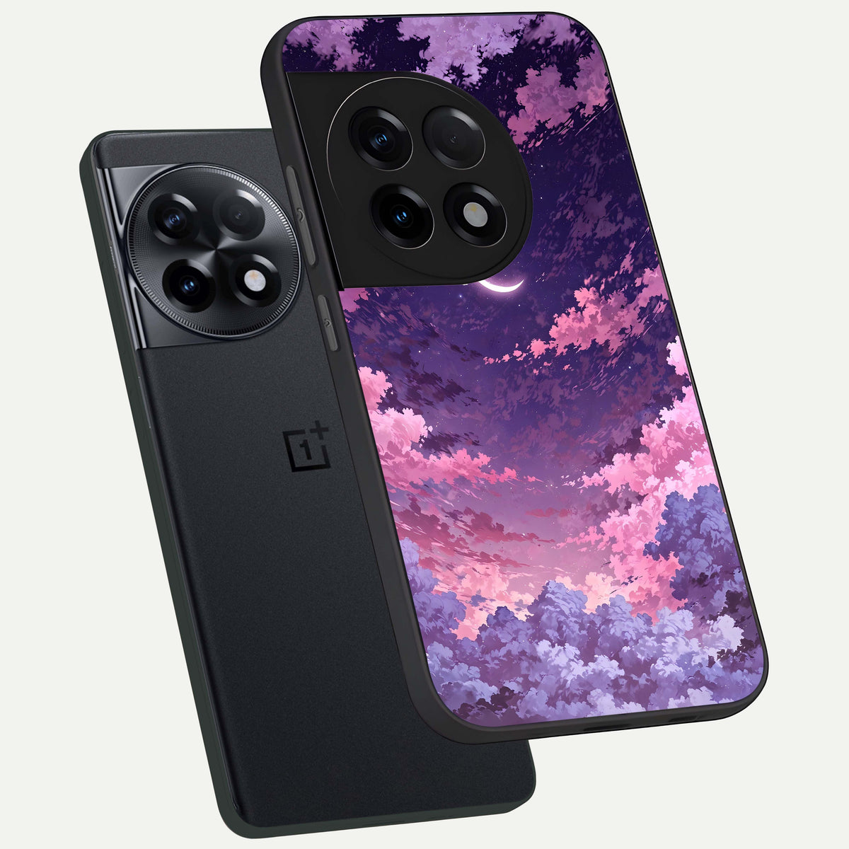  Sky Drift Clouds phone case For OnePlus 11R showing premium glass back cover with detailed artwork