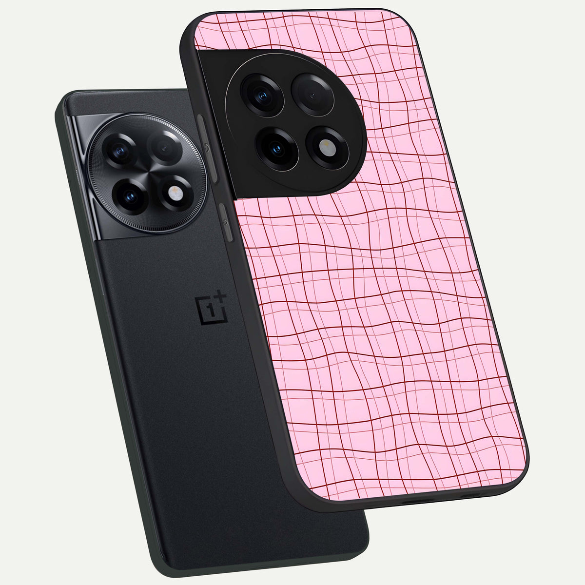  Soft Grid Bliss phone case For OnePlus 11R showing premium glass back cover with detailed artwork