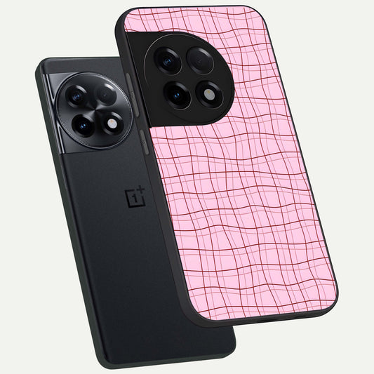  Soft Grid Bliss phone case For OnePlus 11R showing premium glass back cover with detailed artwork