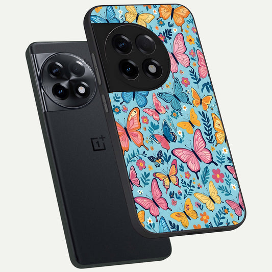  Spring Wing Garden phone case For OnePlus 11R showing premium glass back cover with detailed artwork