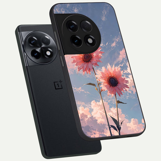  Sun Moon Balance phone case For OnePlus 11R showing premium glass back cover with detailed artwork
