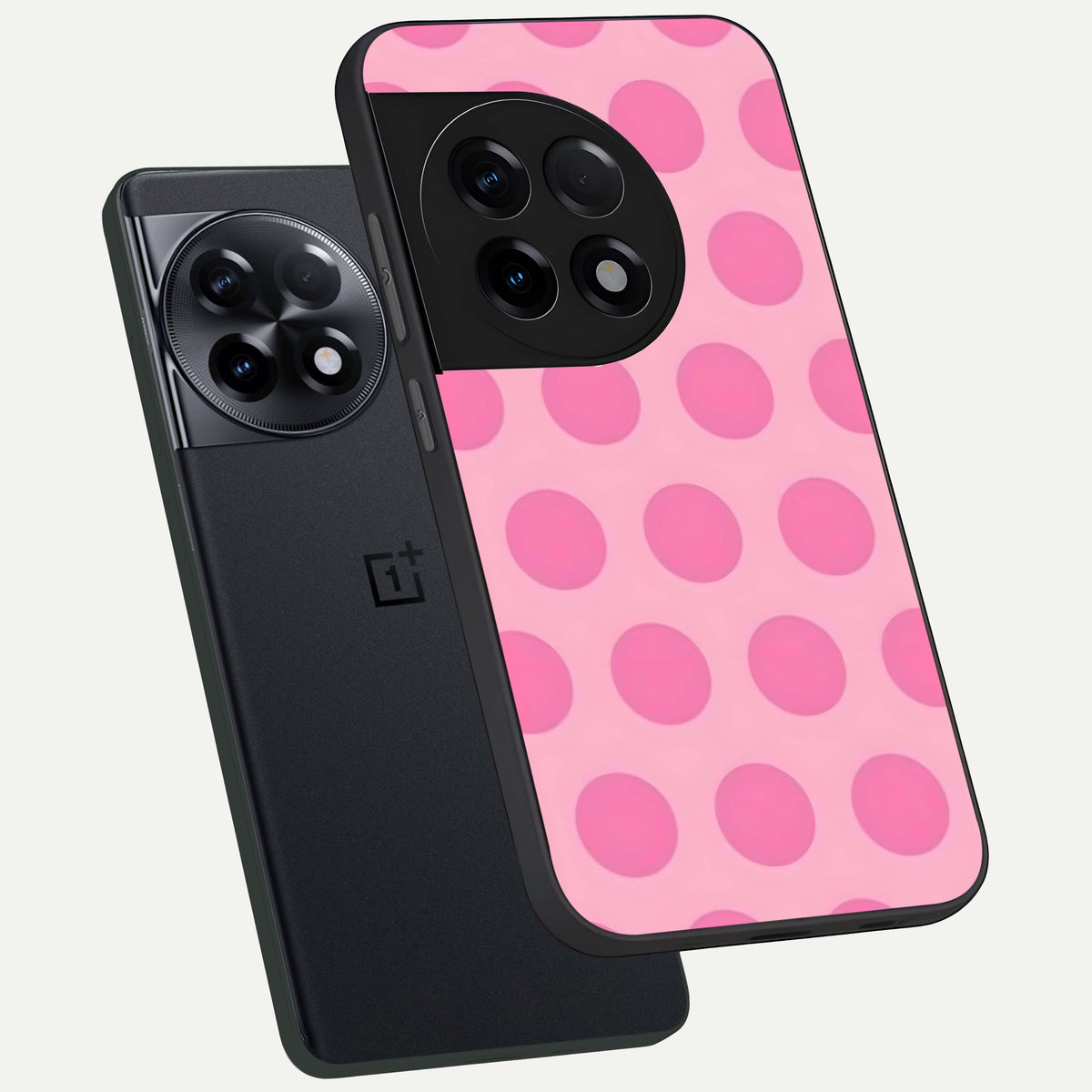  Sweet Dot Dreams phone case For OnePlus 11R showing premium glass back cover with detailed artwork