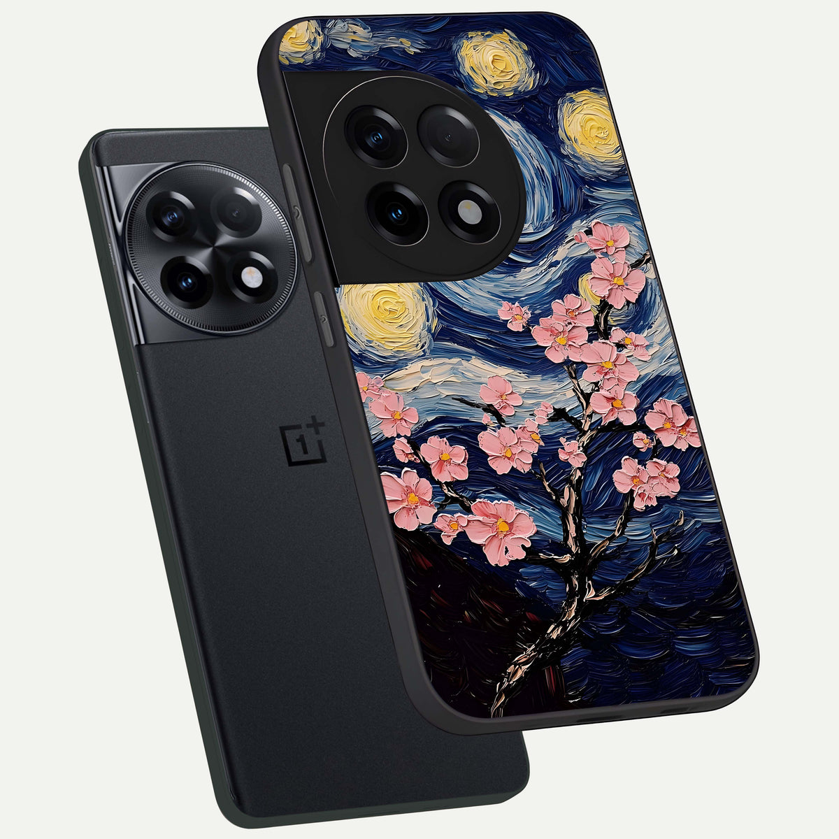  Van Gogh Scenery phone case For OnePlus 11R showing premium glass back cover with detailed artwork