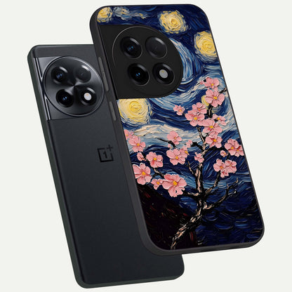  Van Gogh Scenery phone case For OnePlus 11R showing premium glass back cover with detailed artwork