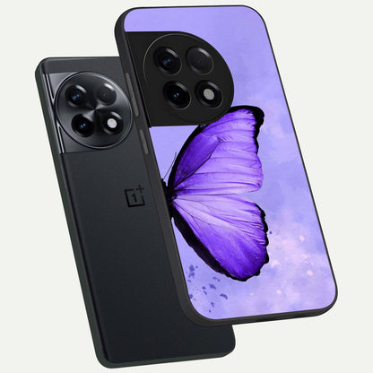  Violet Dream Wing phone case For OnePlus 11R showing premium glass back cover with detailed artwork
