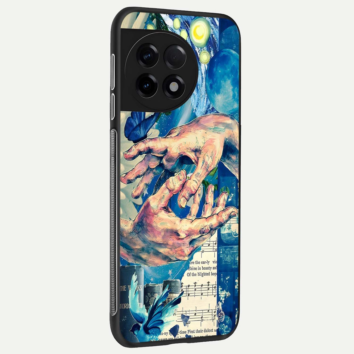  Aesthetic Divider back cover For OnePlus 11R slim fit glass case with vibrant aesthetic design