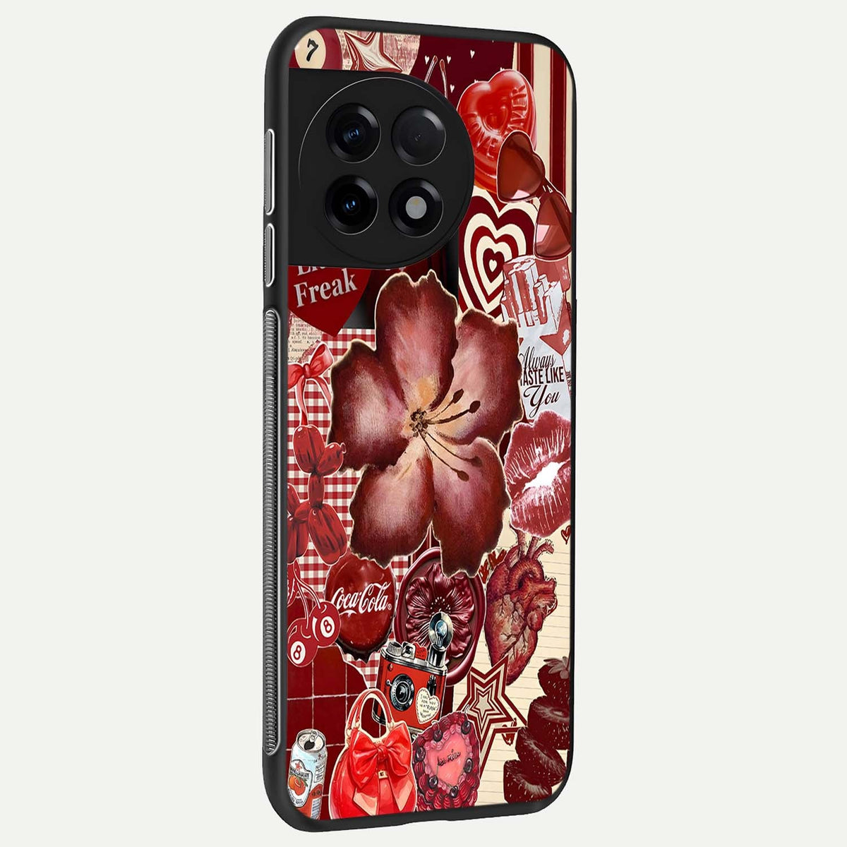  Aesthetic Little Freak back cover For OnePlus 11R slim fit glass case with vibrant aesthetic design