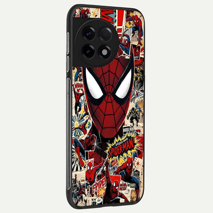  Aesthetic Wonder Spider back cover For OnePlus 11R slim fit glass case with vibrant aesthetic design