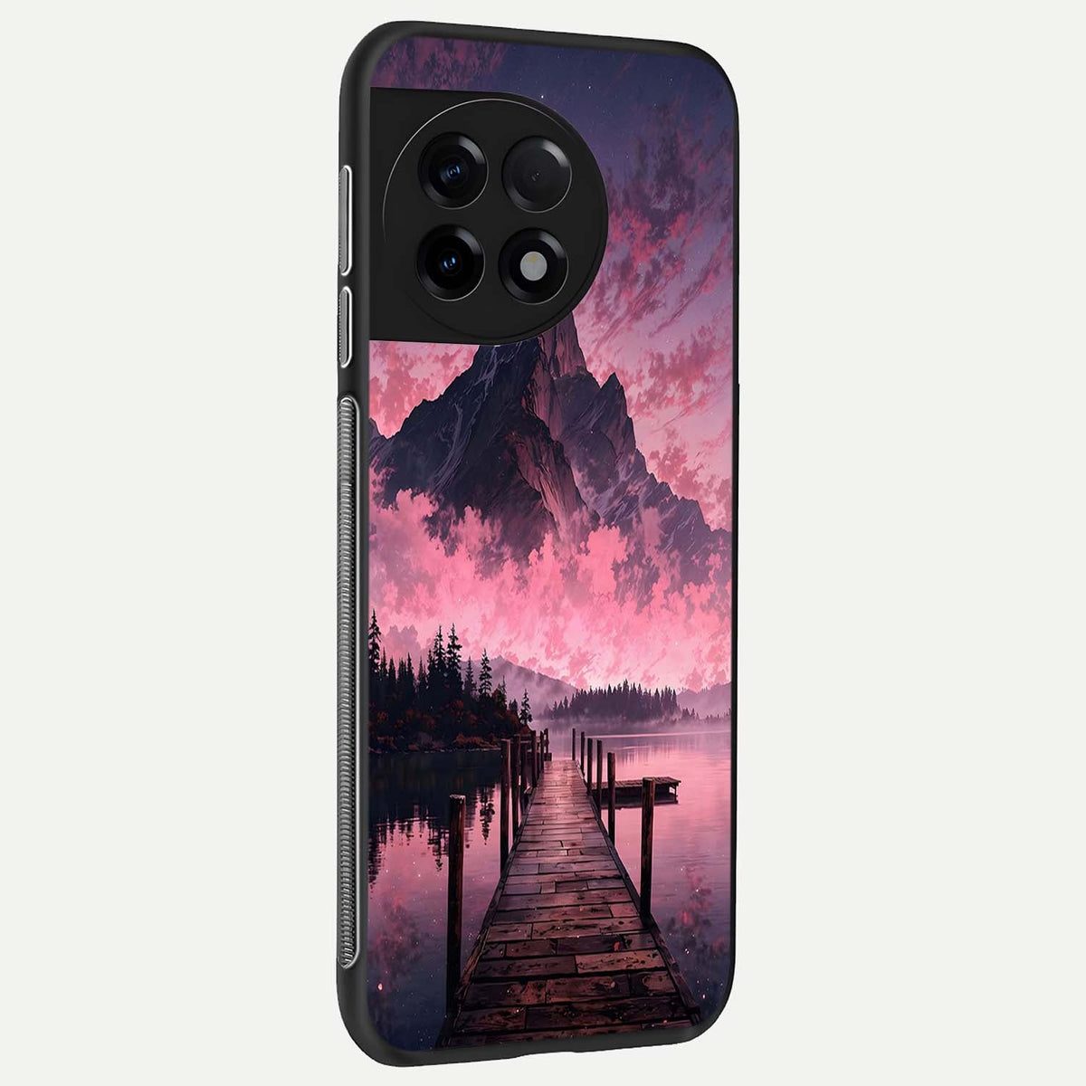  Beautiful Mountain View back cover For OnePlus 11R slim fit glass case with vibrant aesthetic design