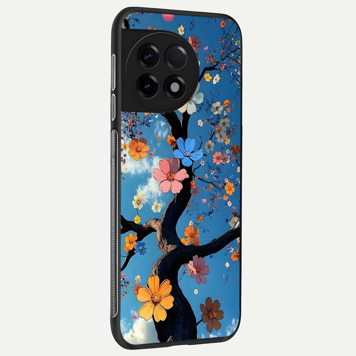  Blossom Dream Sky back cover For OnePlus 11R slim fit glass case with vibrant aesthetic design