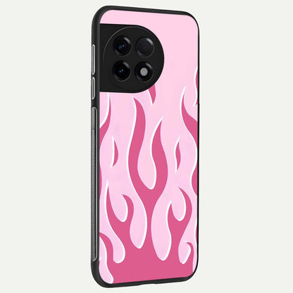  Blush Flame Energy back cover For OnePlus 11R slim fit glass case with vibrant aesthetic design