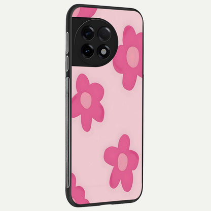  Candy Bloom Dreams back cover For OnePlus 11R slim fit glass case with vibrant aesthetic design