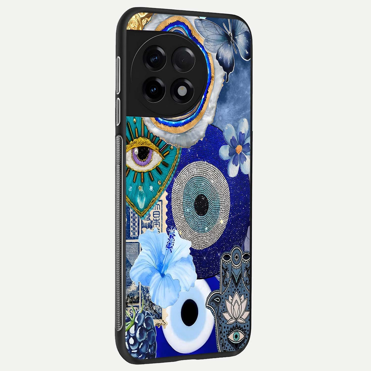 Celestial Blue Vision back cover For OnePlus 11R slim fit glass case with vibrant aesthetic design