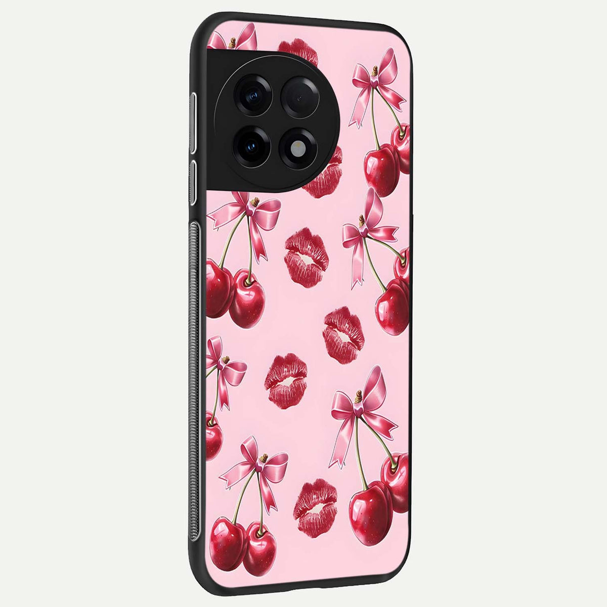  Cherry With Lips back cover For OnePlus 11R slim fit glass case with vibrant aesthetic design