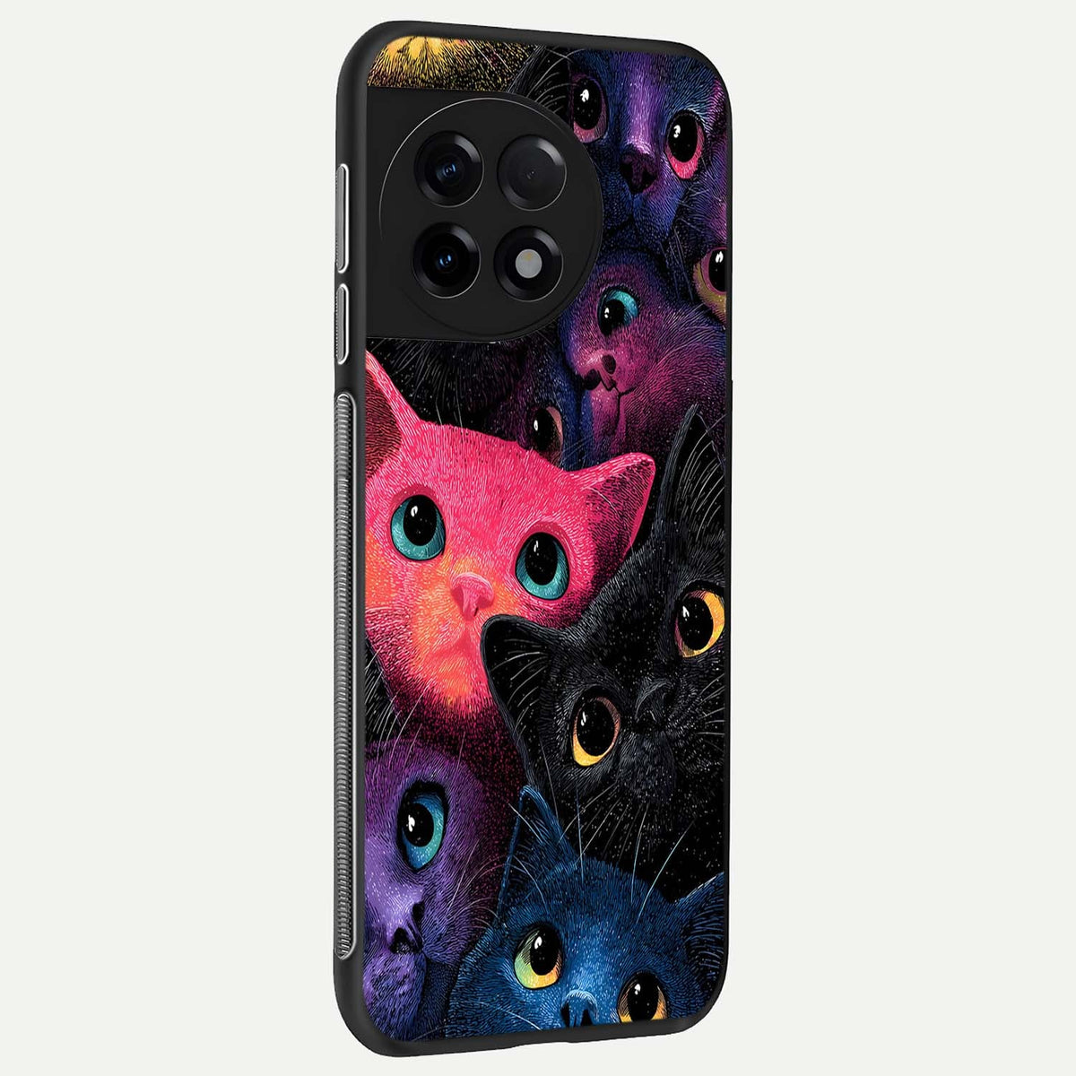  Cosmic Cats Dreams back cover For OnePlus 11R slim fit glass case with vibrant aesthetic design