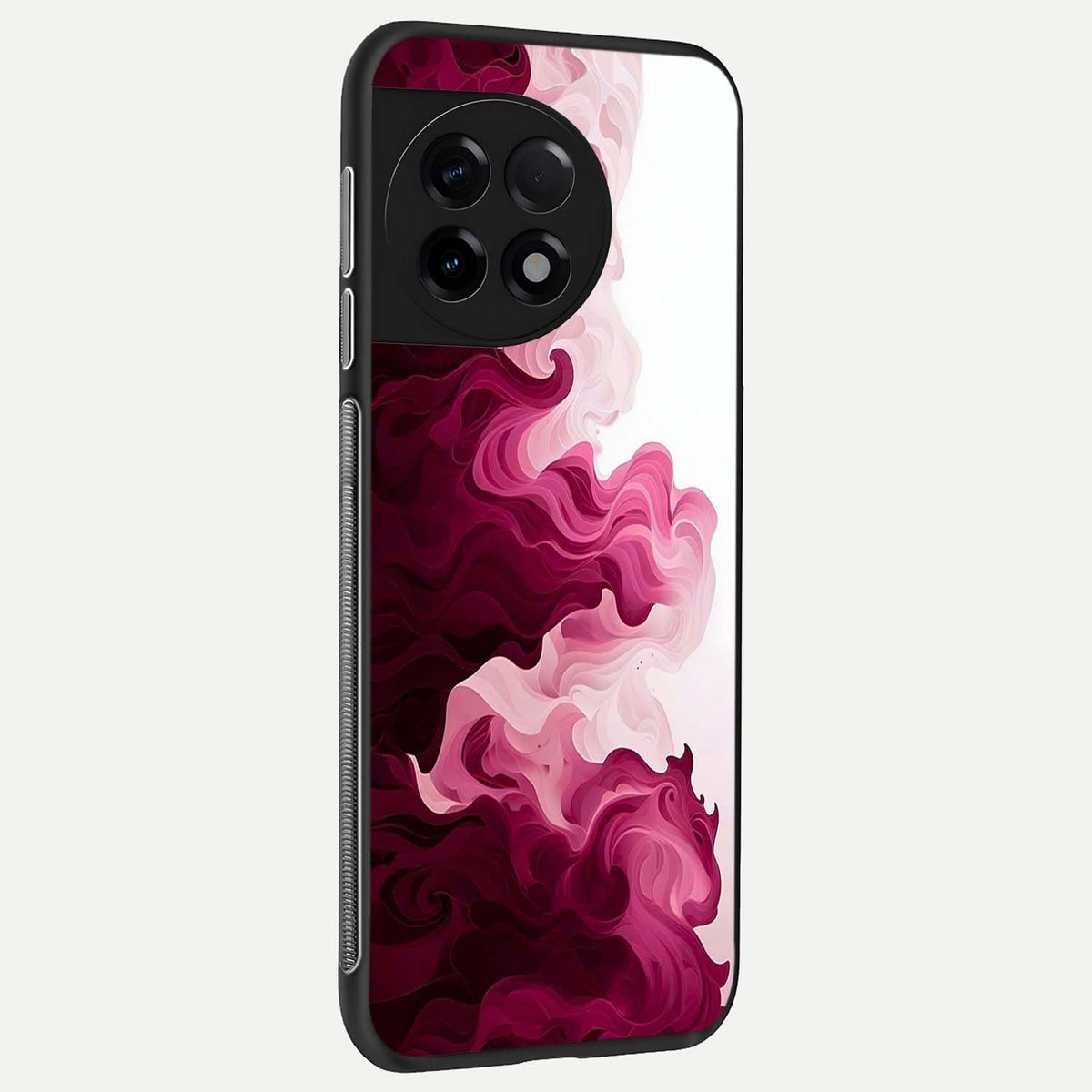  Crimson Wave Flow back cover For OnePlus 11R slim fit glass case with vibrant aesthetic design