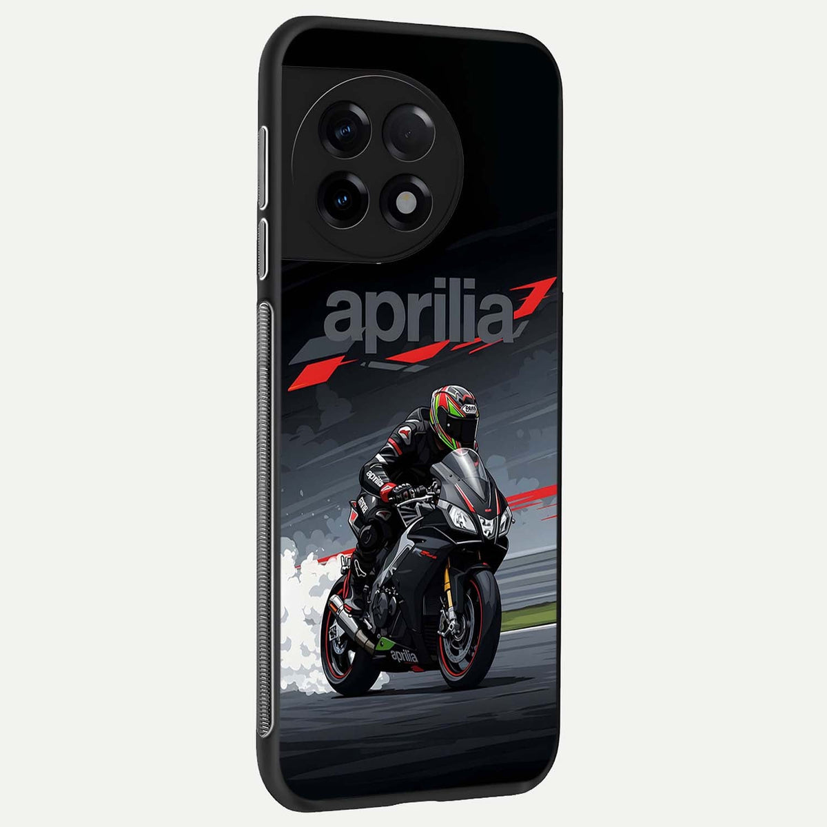  Dark Aprilla back cover For OnePlus 11R slim fit glass case with vibrant aesthetic design