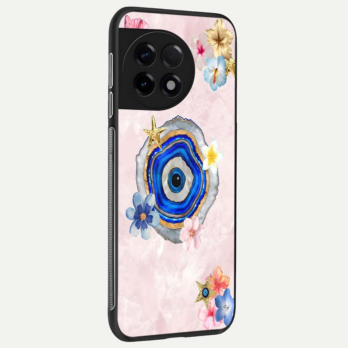  Divine Aura Bloom back cover For OnePlus 11R slim fit glass case with vibrant aesthetic design