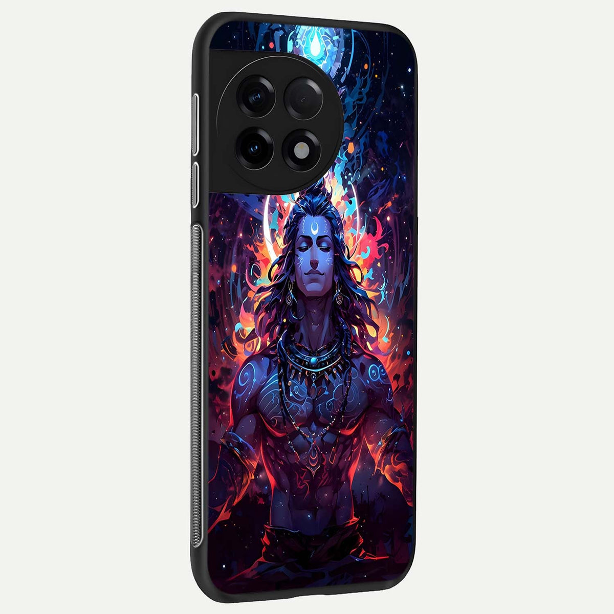  Divine Fire Shiv back cover For OnePlus 11R slim fit glass case with vibrant aesthetic design