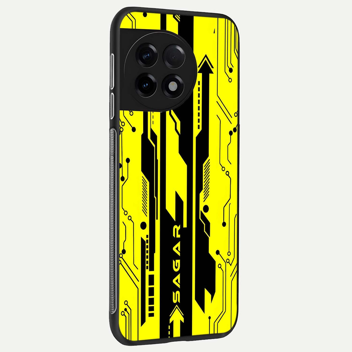  Electric Pulse CYBERPUNK Custom Name back cover For OnePlus 11R slim fit glass case with vibrant aesthetic design