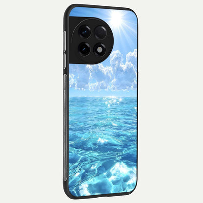  Endless Ocean Horizon back cover For OnePlus 11R slim fit glass case with vibrant aesthetic design