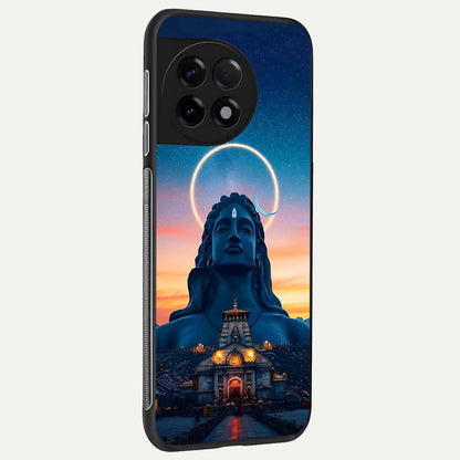  Eternal Shiva Aura back cover For OnePlus 11R slim fit glass case with vibrant aesthetic design