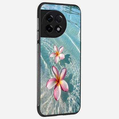  Floating Bloom Bliss back cover For OnePlus 11R slim fit glass case with vibrant aesthetic design