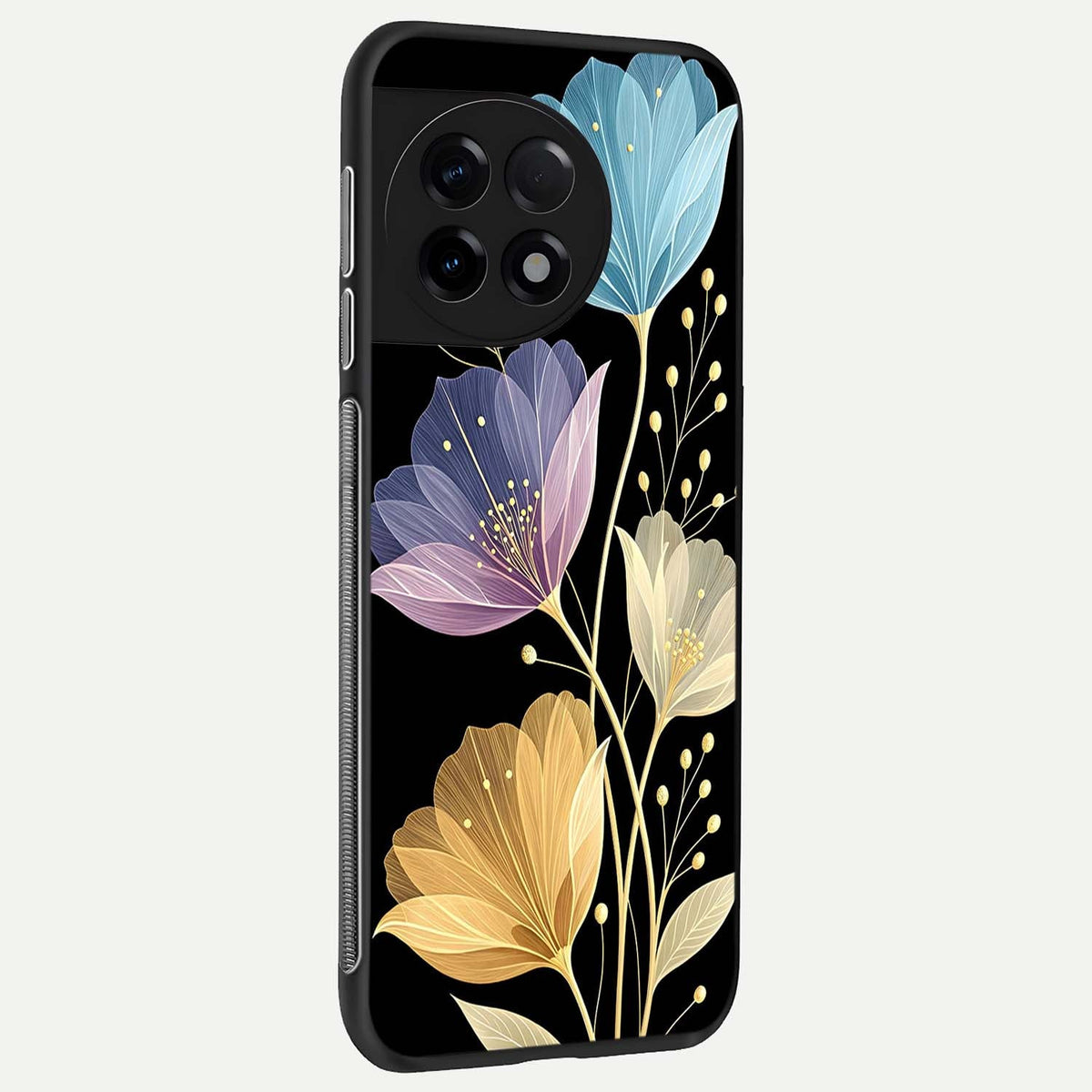  Flower Bloom Glow back cover For OnePlus 11R slim fit glass case with vibrant aesthetic design