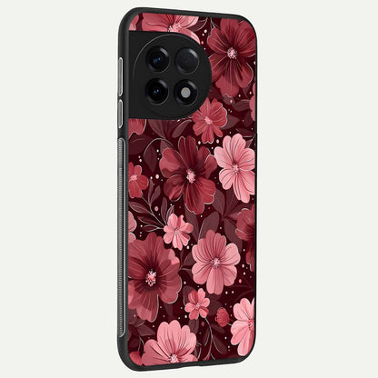  Flower Blush Bloom back cover For OnePlus 11R slim fit glass case with vibrant aesthetic design