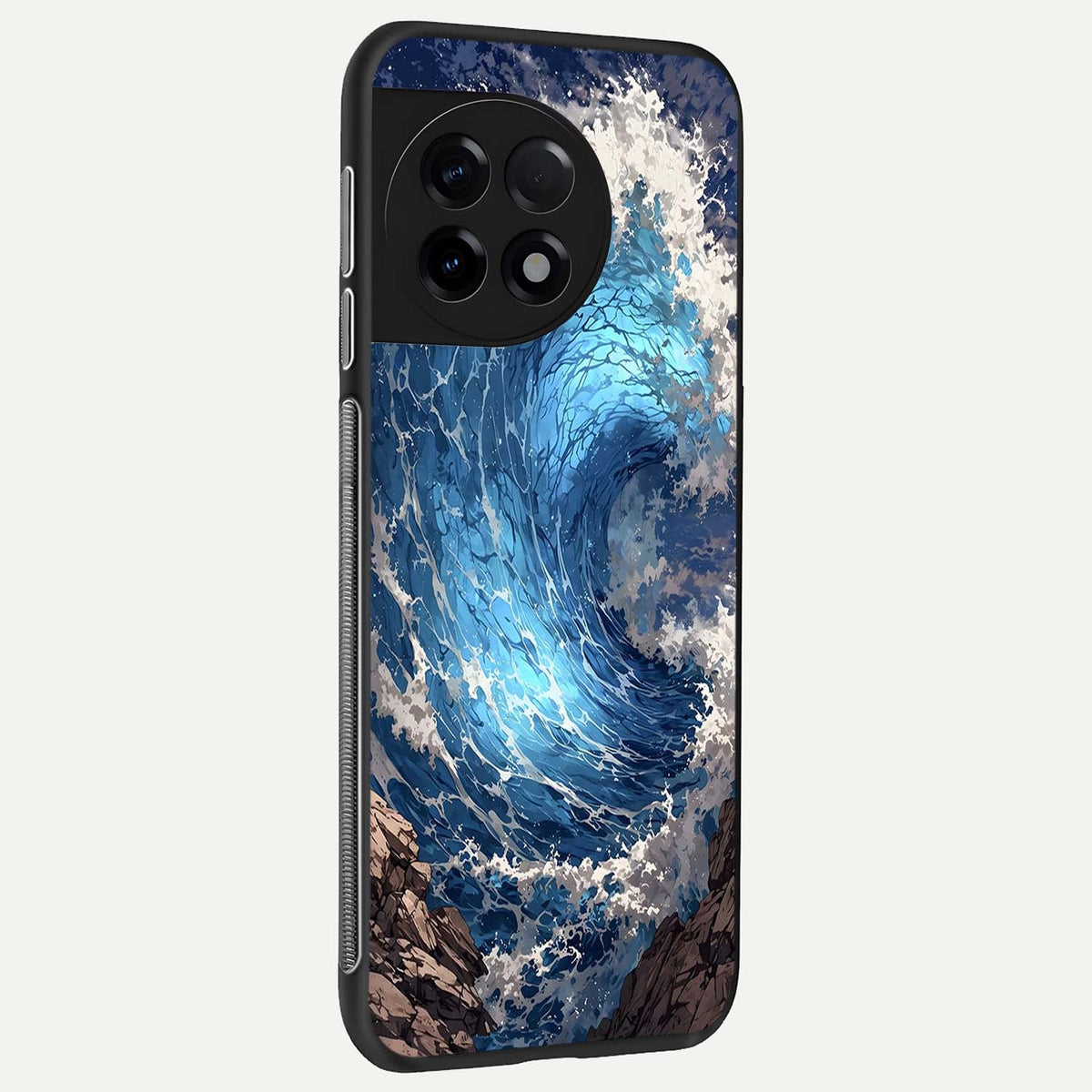  Giant Ocean Wave back cover For OnePlus 11R slim fit glass case with vibrant aesthetic design