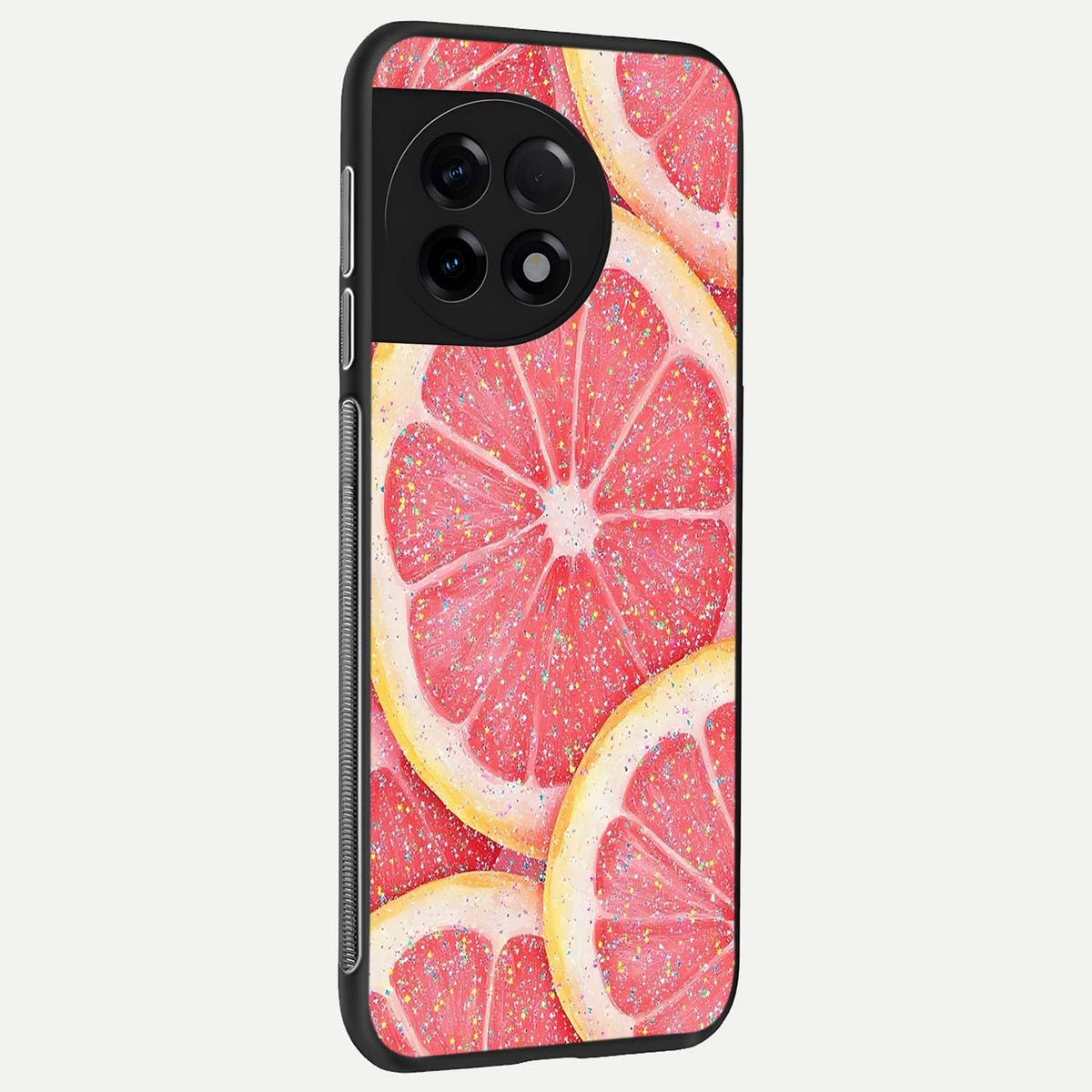  Glitter Grapefruit back cover For OnePlus 11R slim fit glass case with vibrant aesthetic design