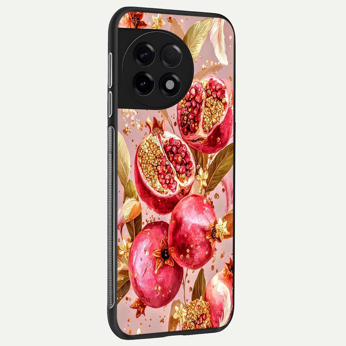  Golden Bloom Glow back cover For OnePlus 11R slim fit glass case with vibrant aesthetic design