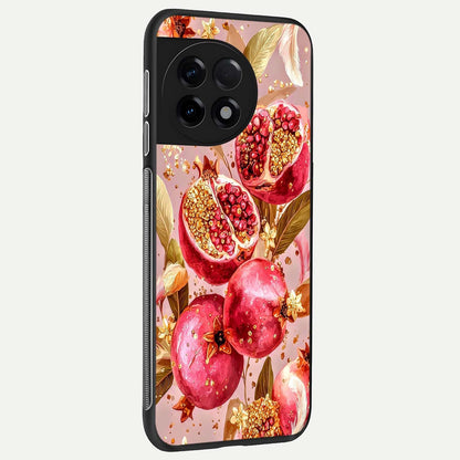  Golden Bloom Glow back cover For OnePlus 11R slim fit glass case with vibrant aesthetic design