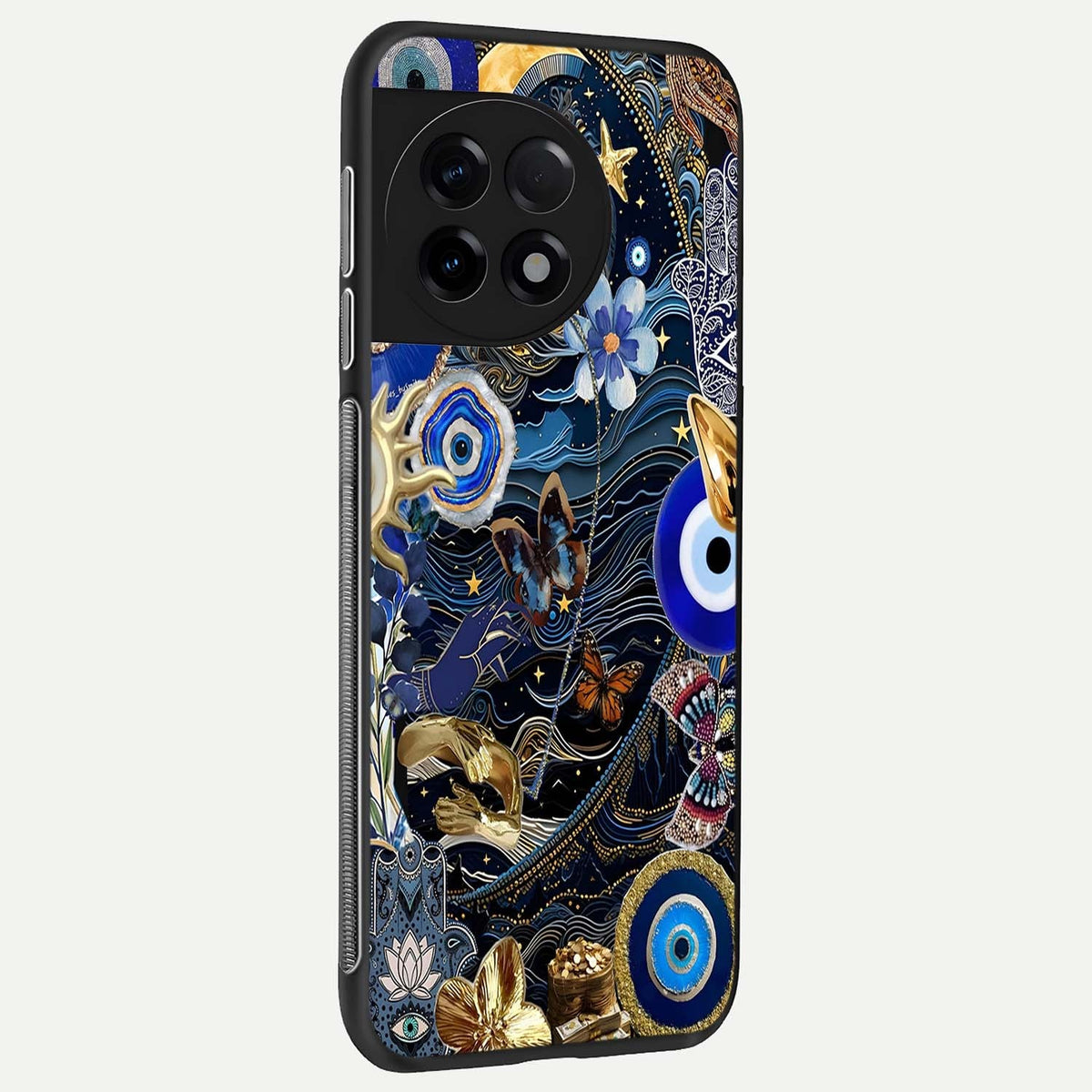  Golden Moon Magic back cover For OnePlus 11R slim fit glass case with vibrant aesthetic design