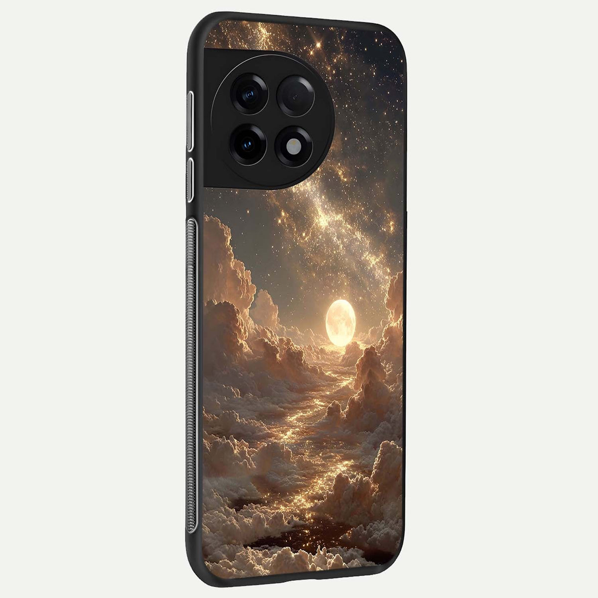  Golden Sky Dream back cover For OnePlus 11R slim fit glass case with vibrant aesthetic design